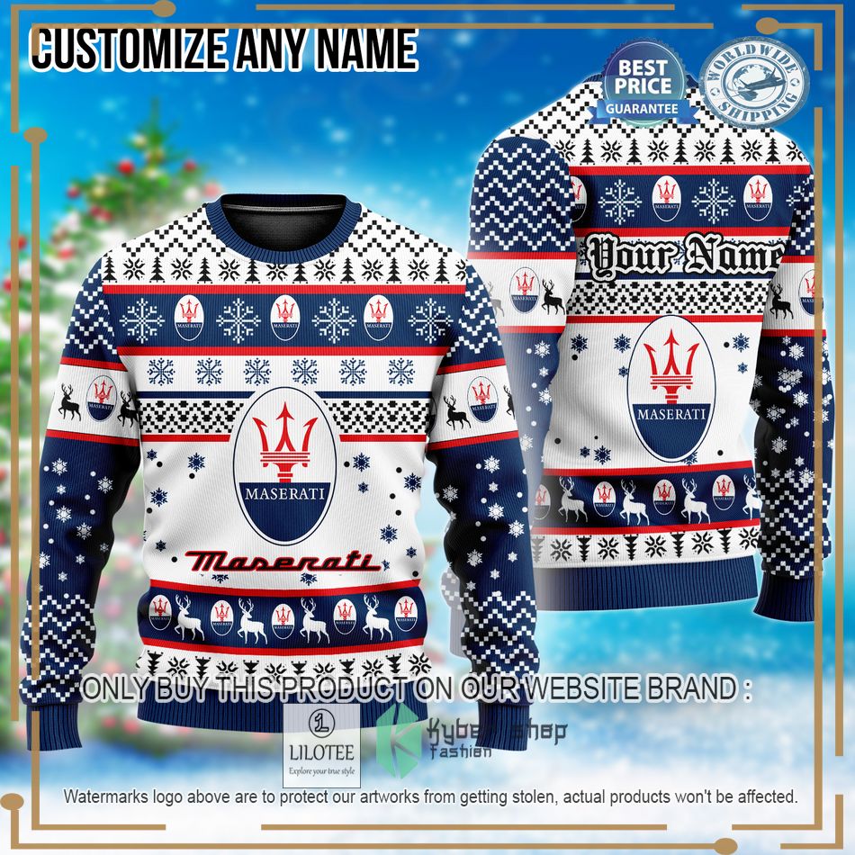 personalized maserati custom ugly christmas sweater 1 5270