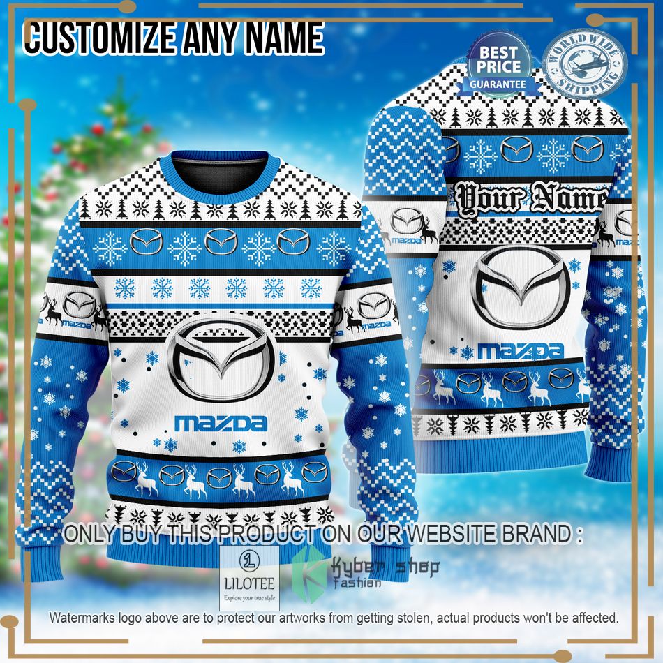personalized mazda custom ugly christmas sweater 1 83546
