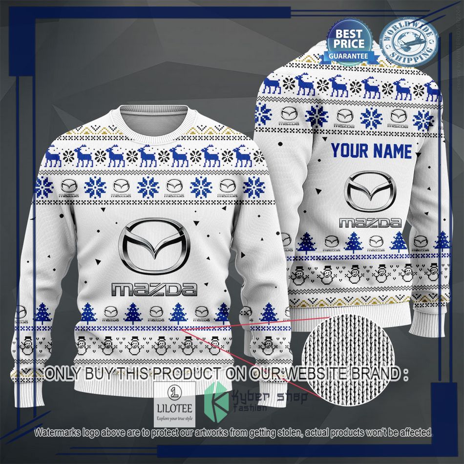 personalized mazda white christmas sweater hoodie sweater 2 73772