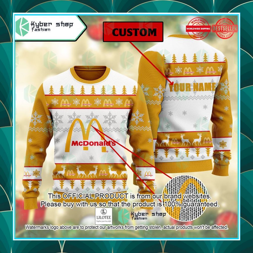 personalized mcdonalds christmas sweater 1 295