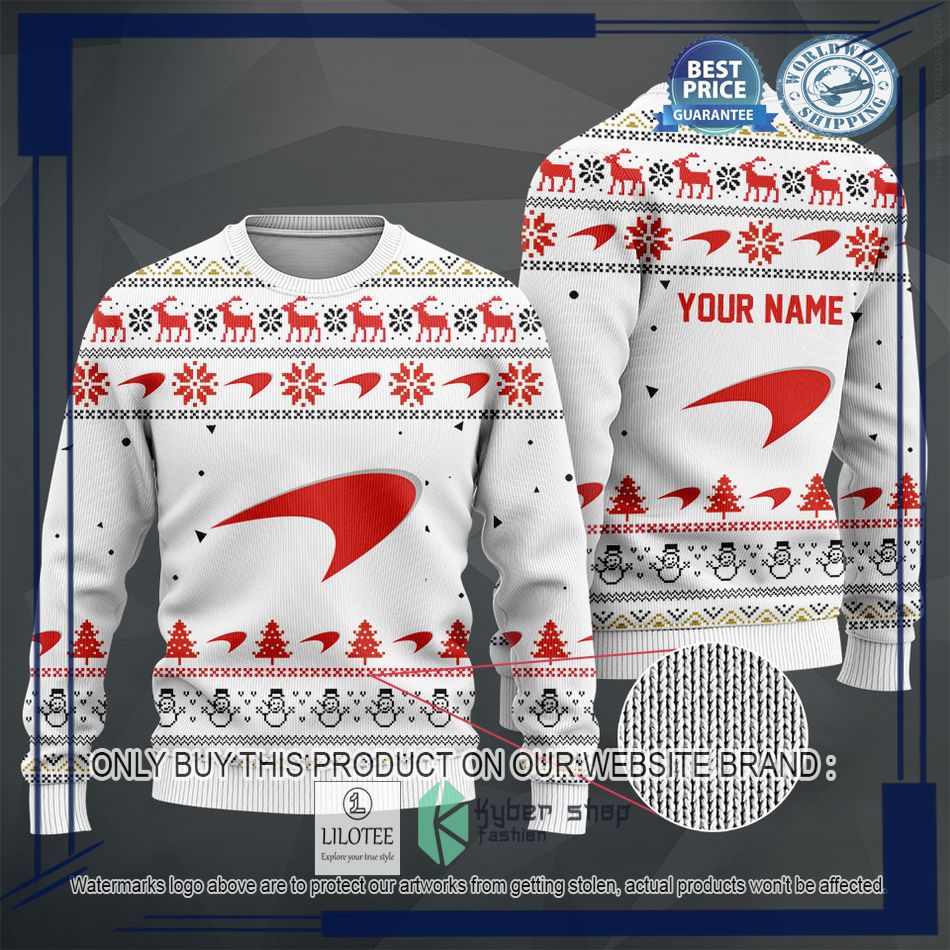 personalized mclaren white christmas sweater hoodie sweater 2 75120