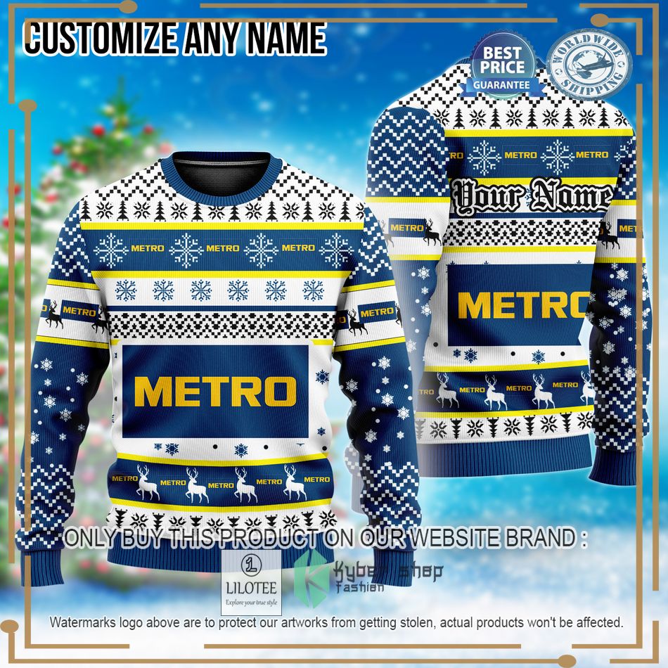 personalized metro custom ugly christmas sweater 1 12061