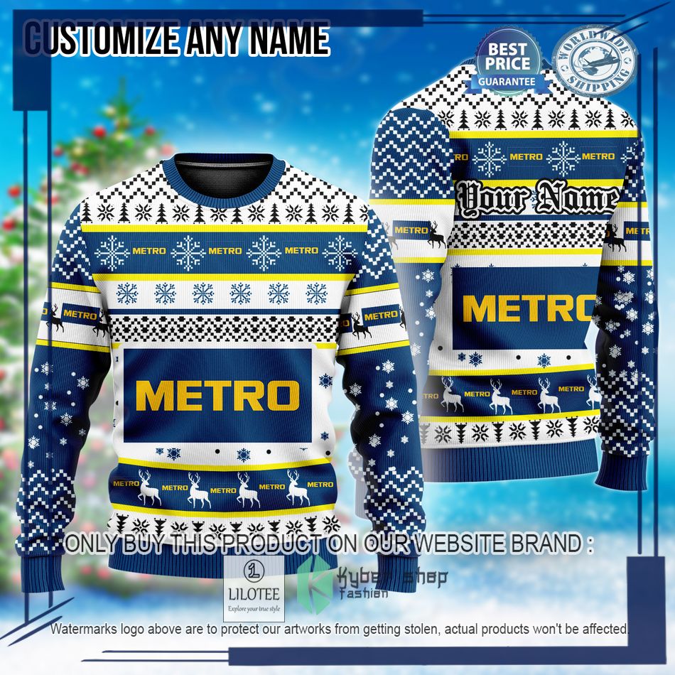 personalized metro custom ugly christmas sweater 1 36843
