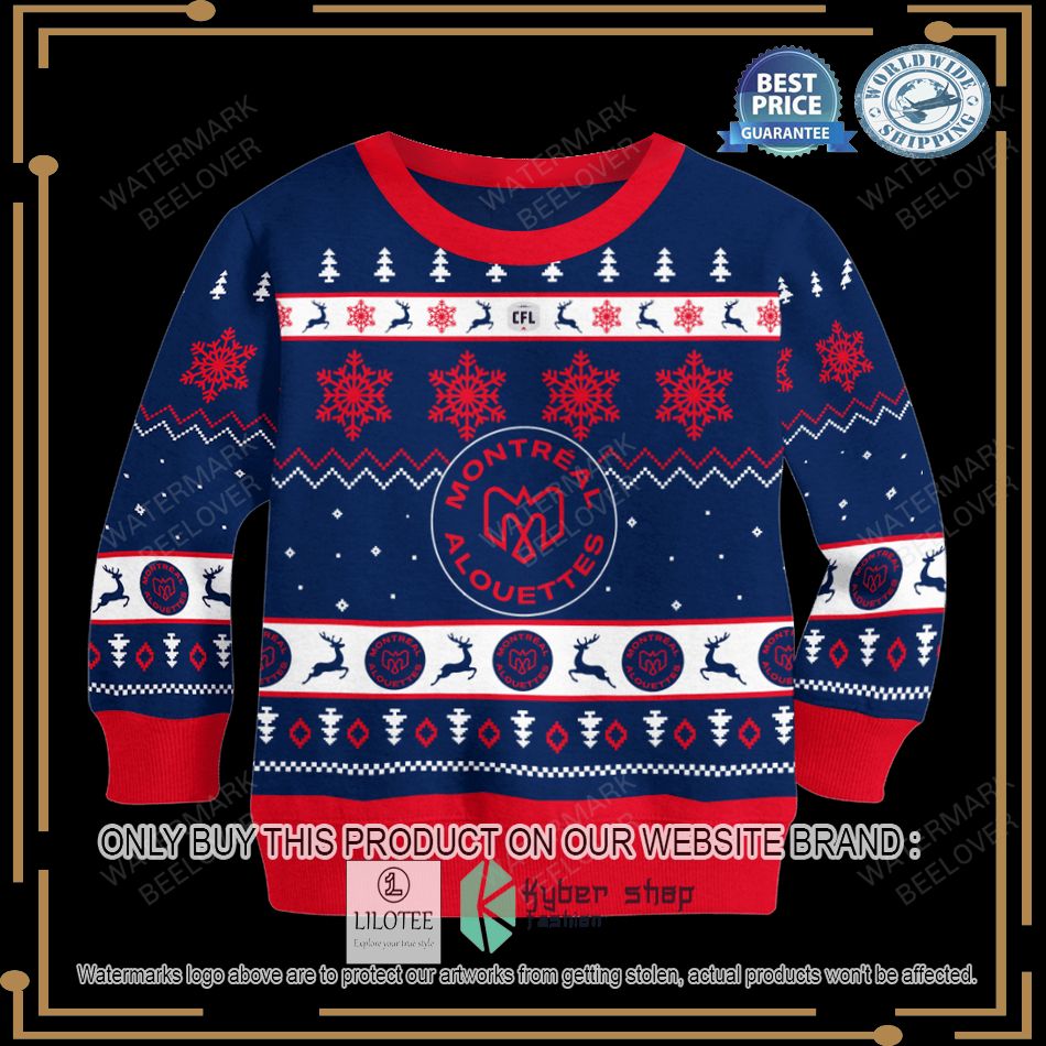 personalized montreal alouettes blue christmas sweater 2 51842