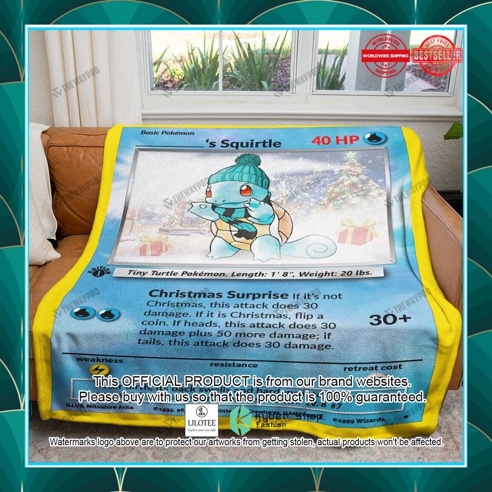 personalized name christmas squirtle blanket 1 979
