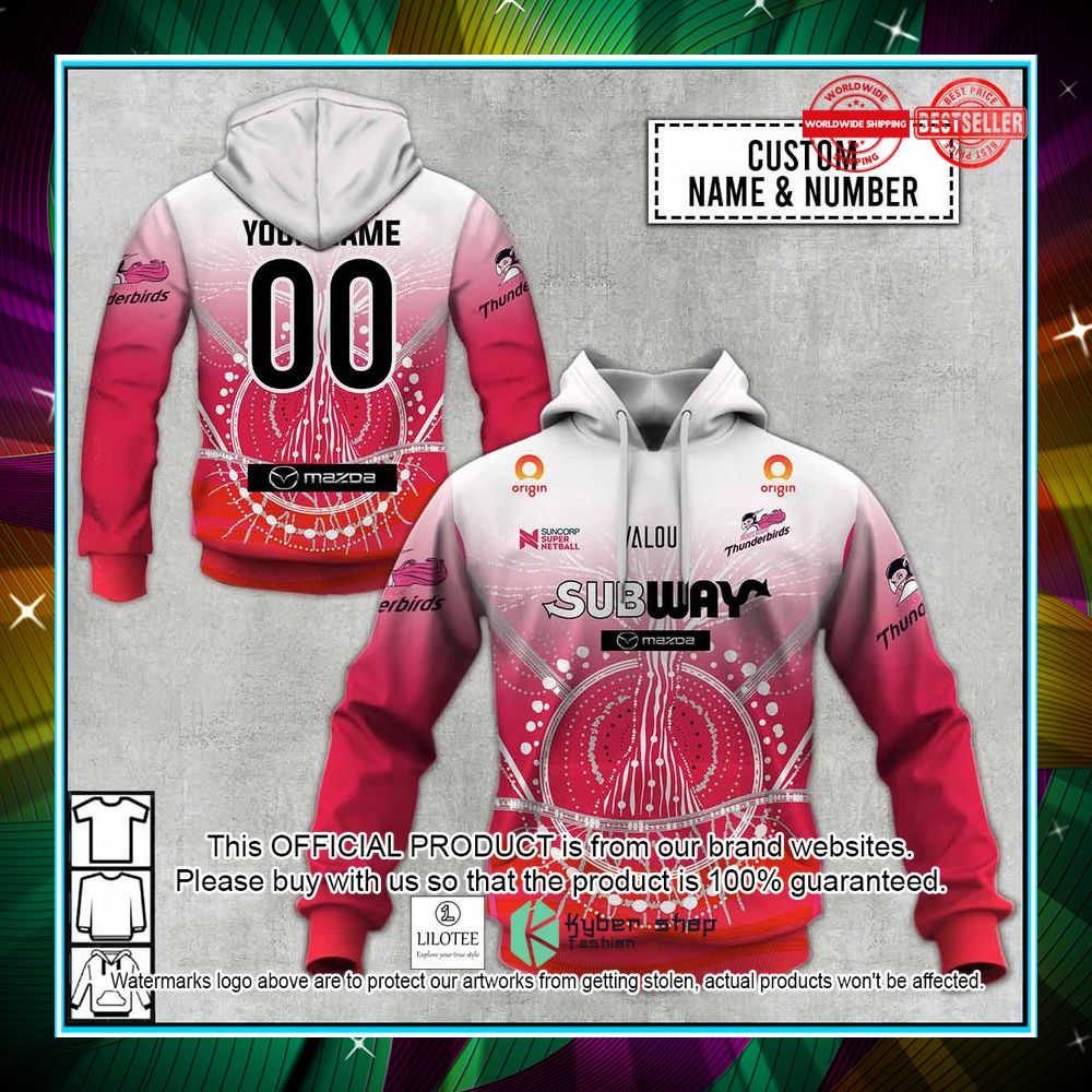 personalized netball adelaide thunderbirds indigenous jersey hoodie shirt 1 710