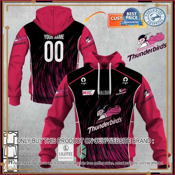 personalized netball adelaide thunderbirds jersey 2022 shirt hoodie 1 50947