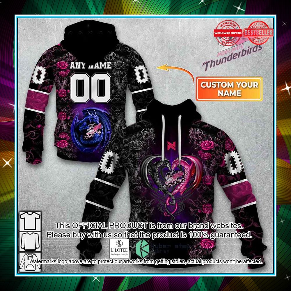 personalized netball au adelaide thunderbirds rose dragon hoodie shirt 1 541