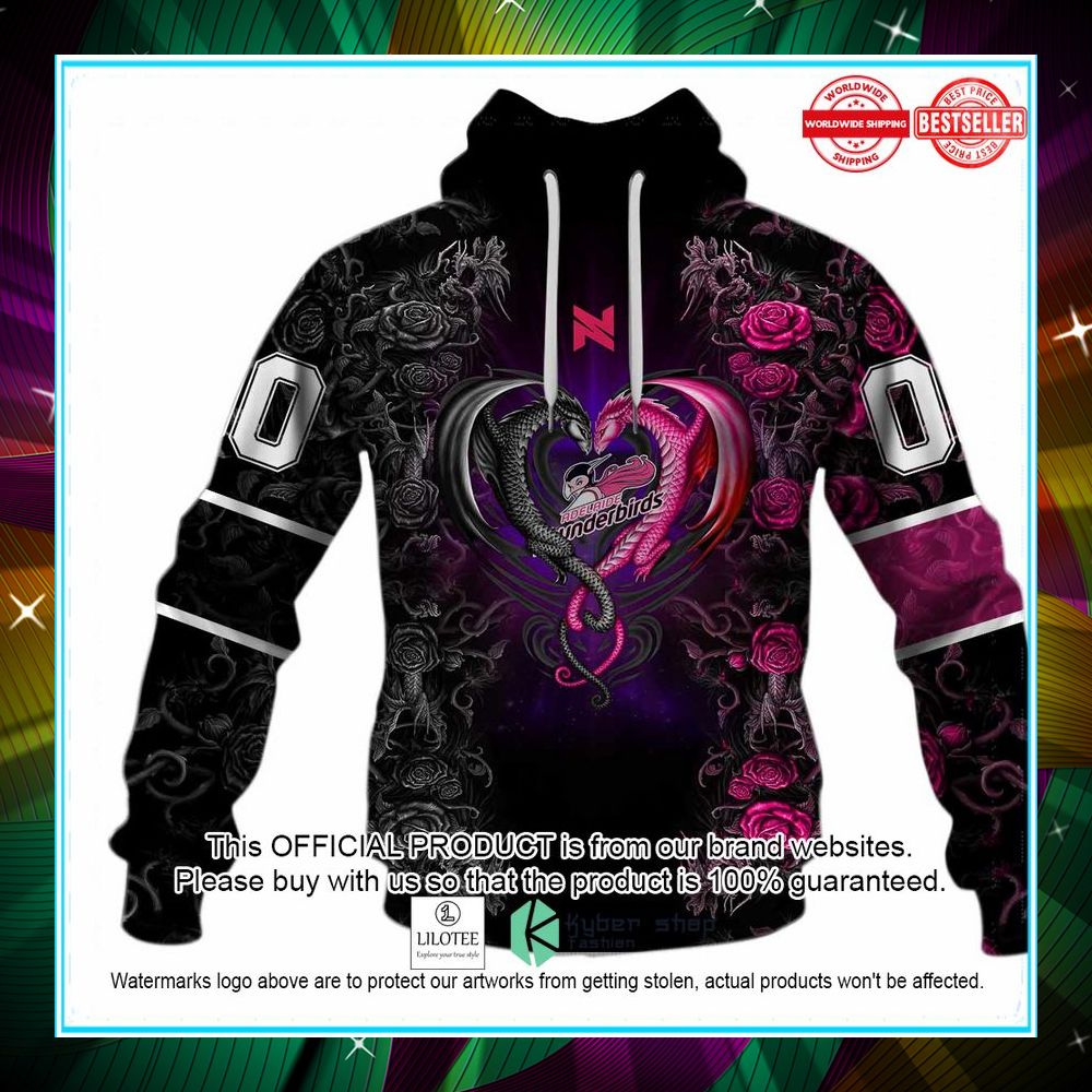 personalized netball au adelaide thunderbirds rose dragon hoodie shirt 2 704