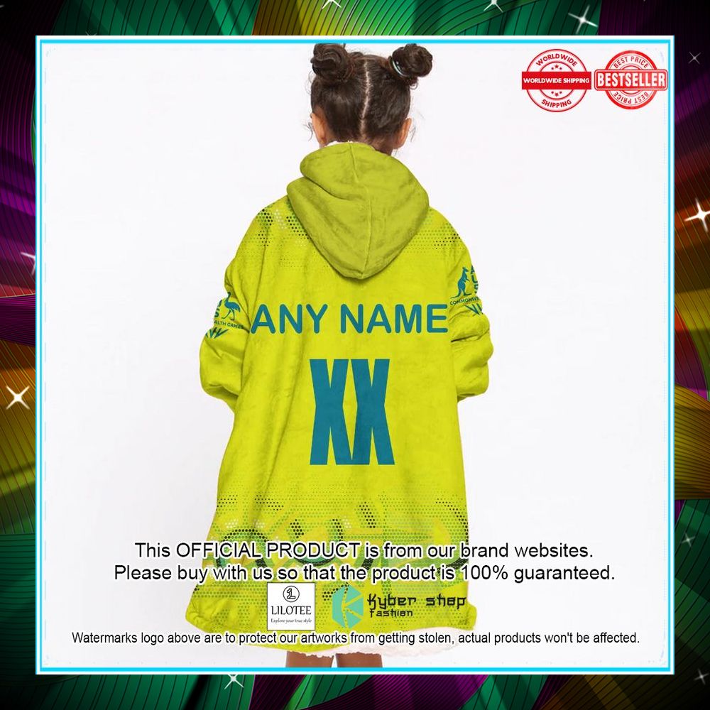 personalized netball australia diamonds yellow oodie blanket hoodie 5 522