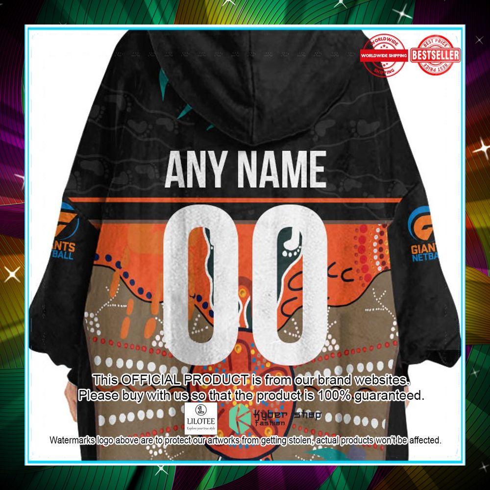 personalized netball giants indigenous oodie blanket hoodie 3 648