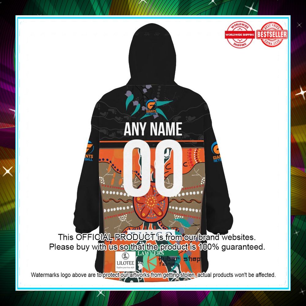 personalized netball giants indigenous oodie blanket hoodie 5 816