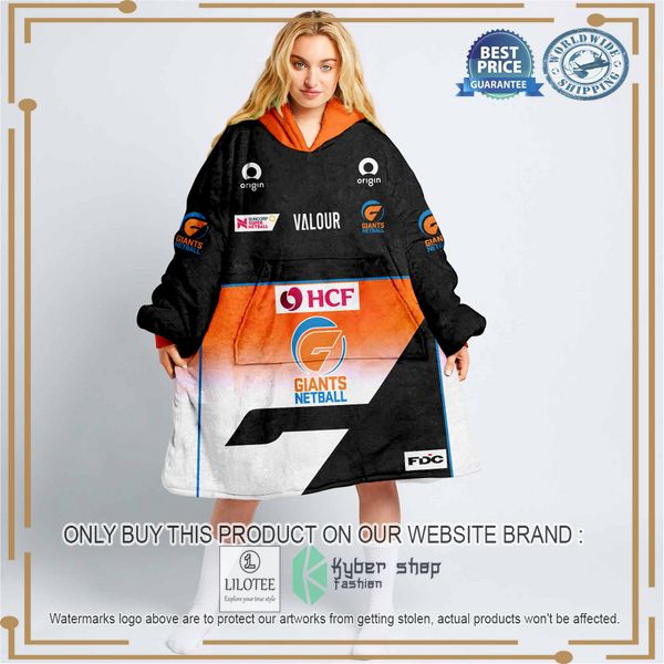 personalized netball giants oodie blanket hoodie 1 83784