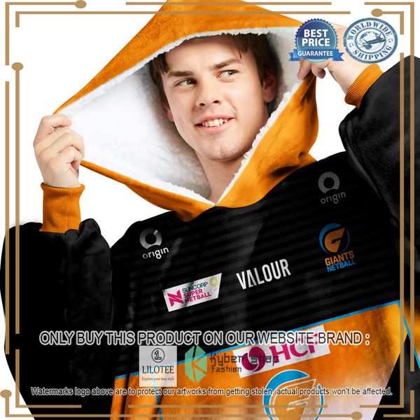 personalized netball giants oodie blanket hoodie 2 32387