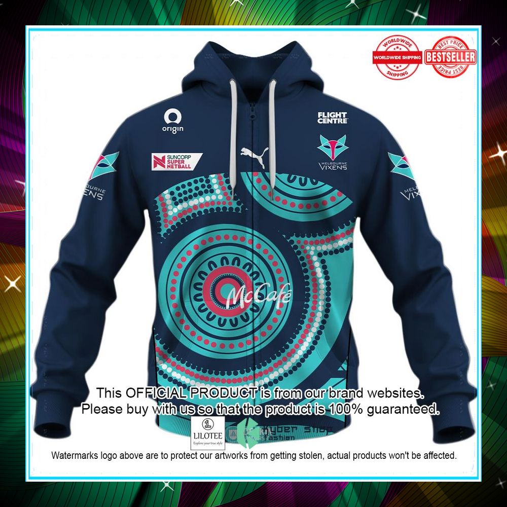 personalized netball melbourne vixens indigenous jersey hoodie shirt 2 802