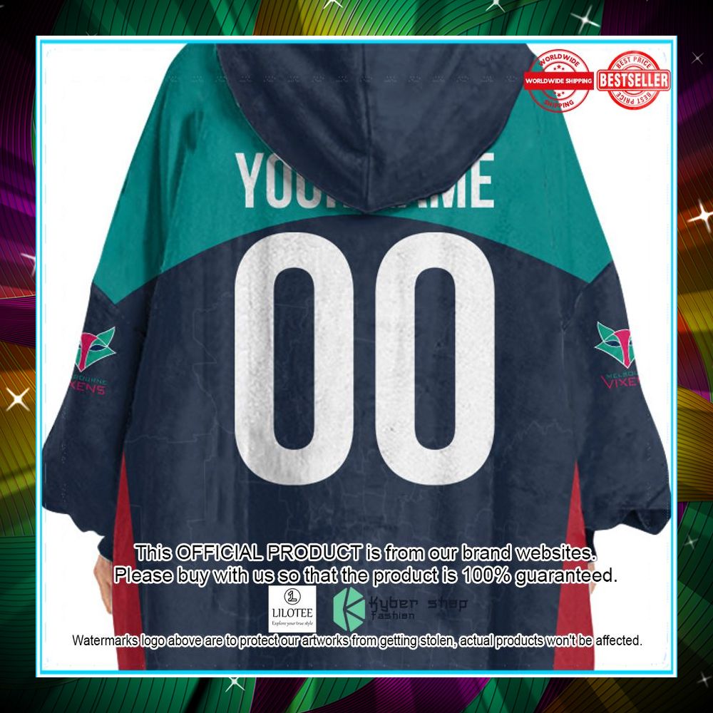 personalized netball melbourne vixens oodie blanket hoodie 3 26