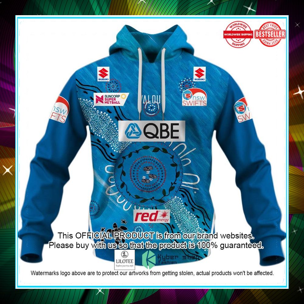 personalized netball new south wales swifts indigenous jersey hoodie shirt 3 680