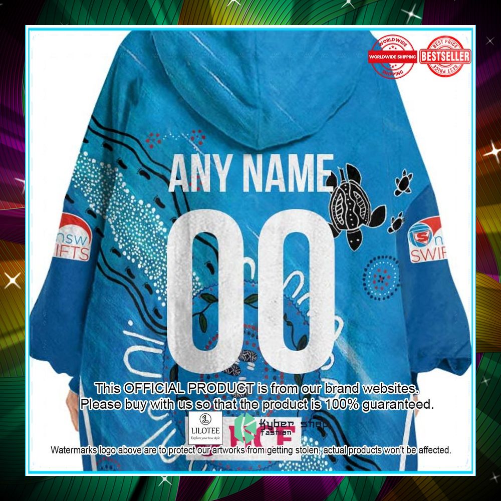 personalized netball new south wales swifts indigenous oodie blanket hoodie 3 664