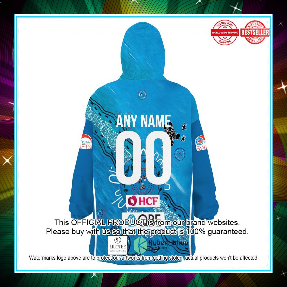 personalized netball new south wales swifts indigenous oodie blanket hoodie 5 565