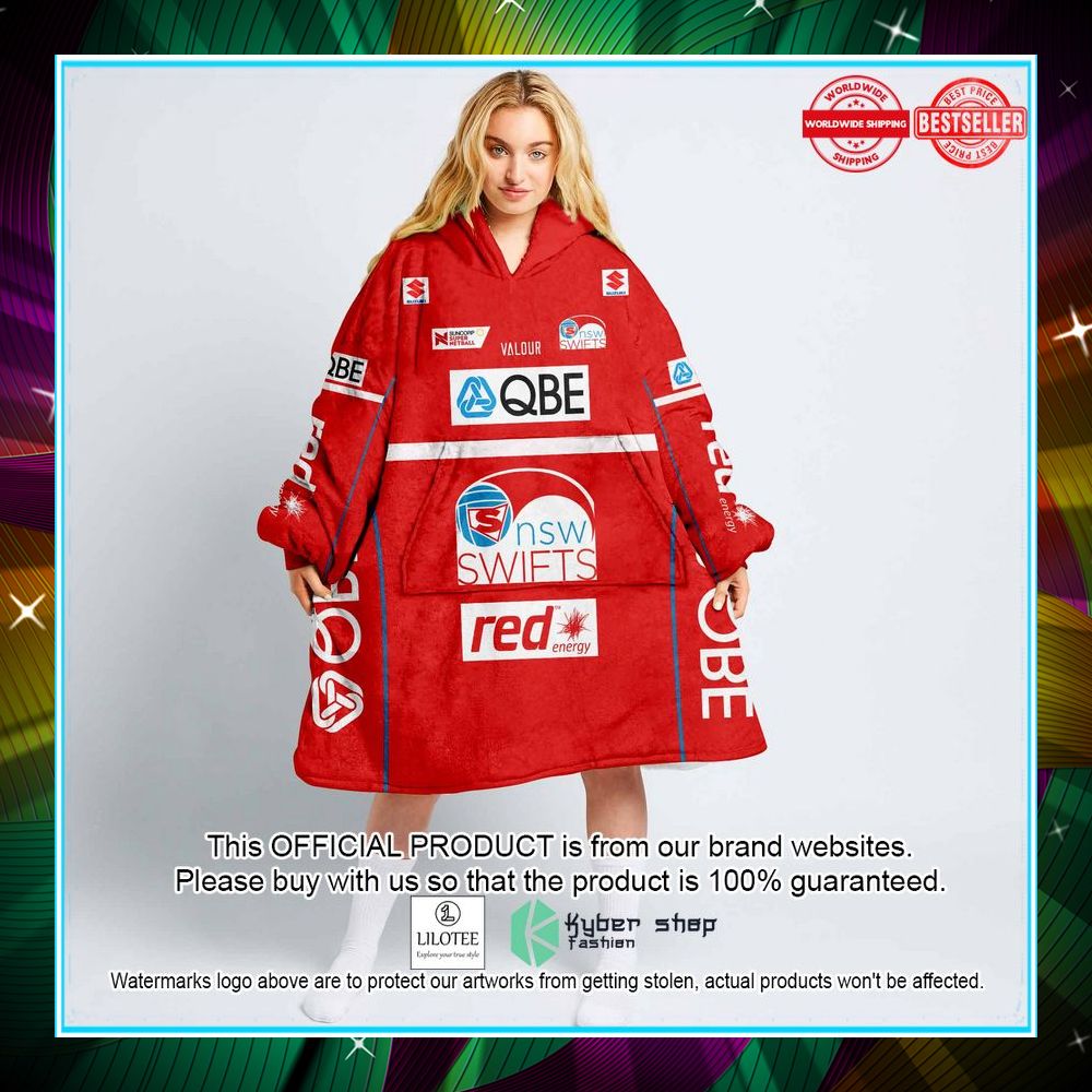 personalized netball new south wales swifts oodie blanket hoodie 1 363