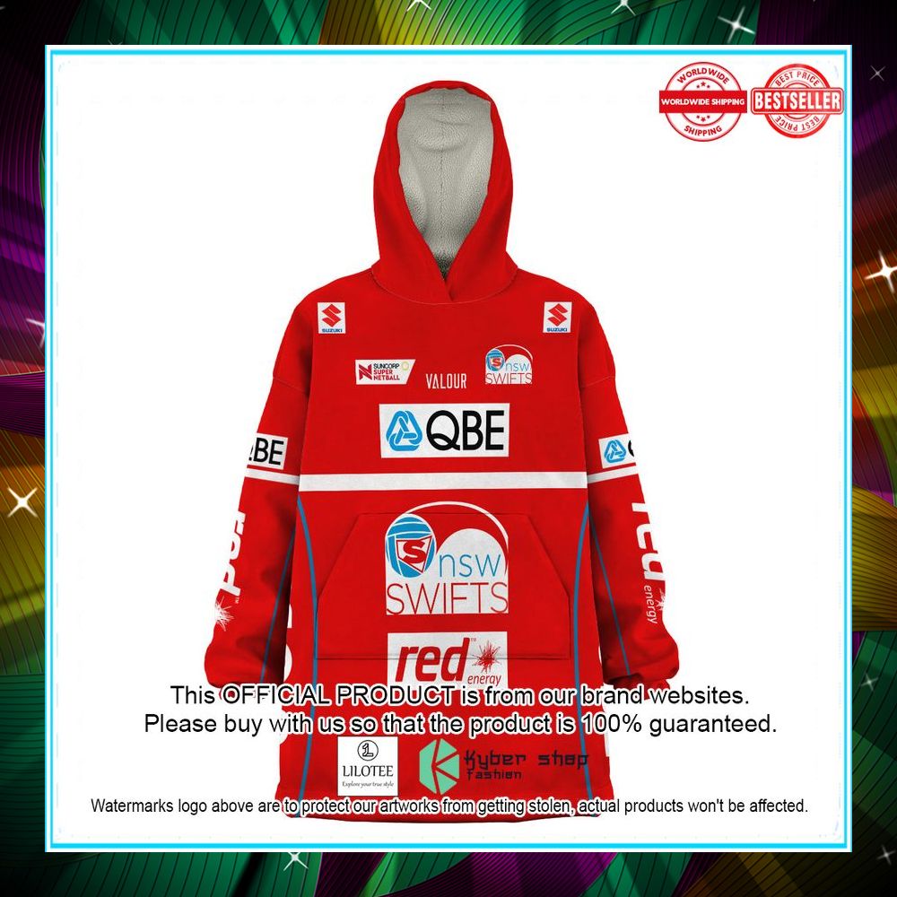 personalized netball new south wales swifts oodie blanket hoodie 4 314
