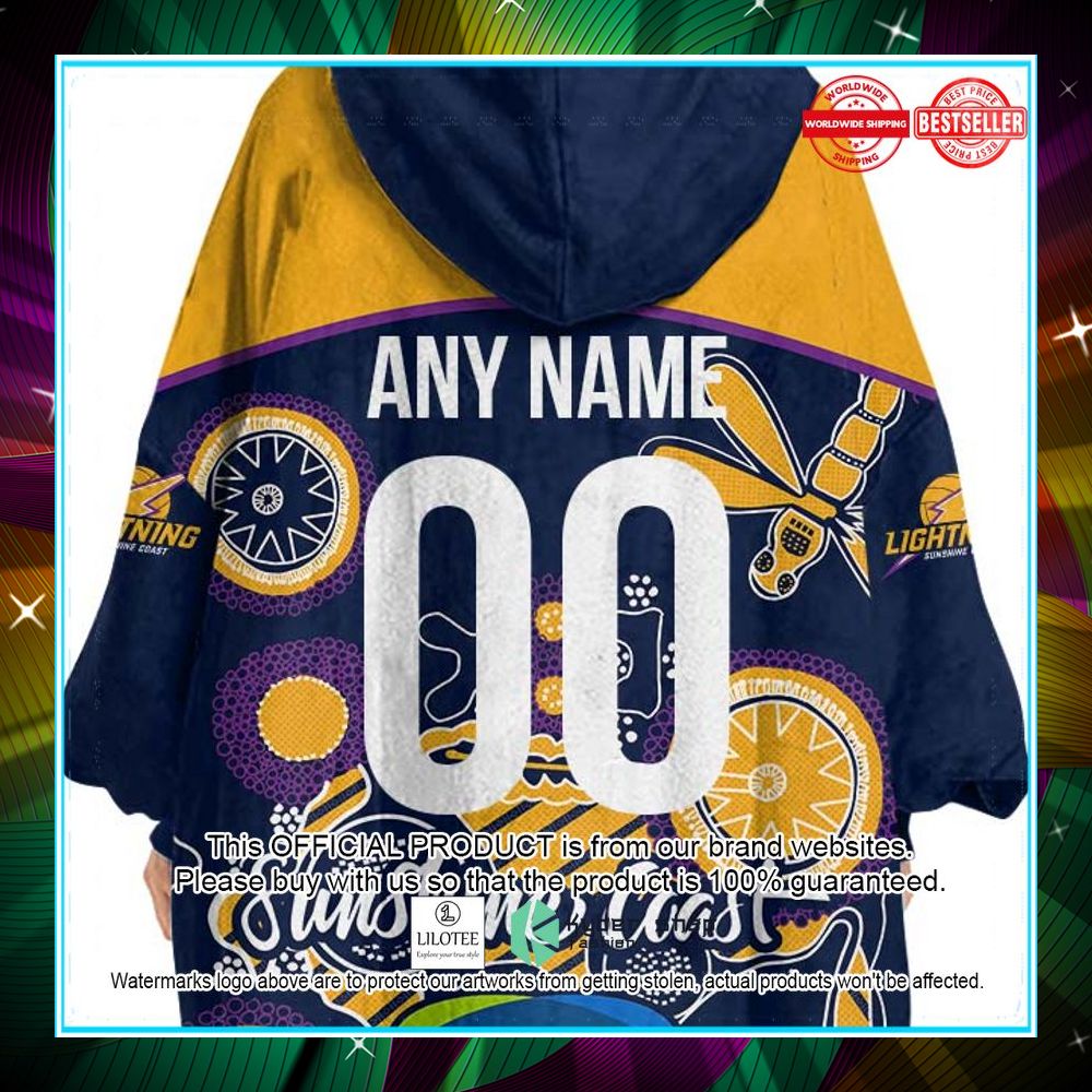 personalized netball sunshine coast lightning indigenous oodie blanket hoodie 3 564
