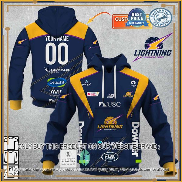 personalized netball sunshine coast lightning jersey 2022 shirt hoodie 1 74835