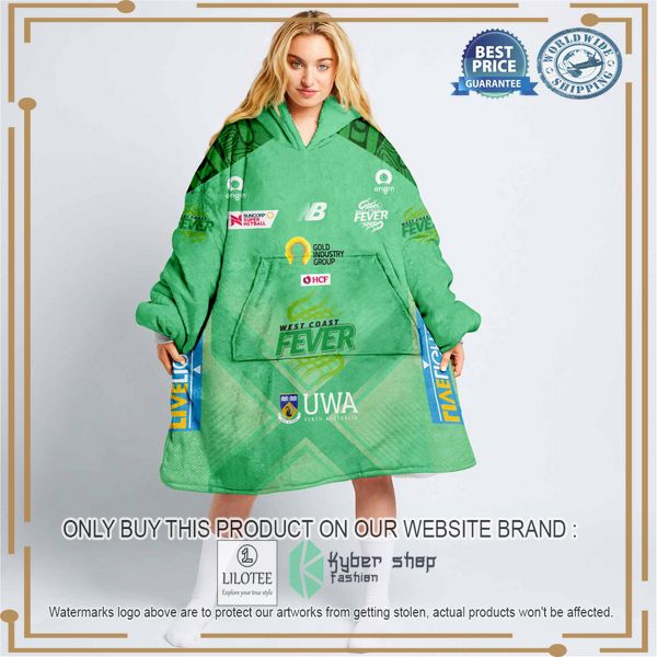 personalized netball west coast fever oodie blanket hoodie 1 34648