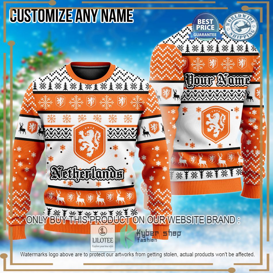 personalized netherlands football team custom ugly christmas sweater 1 14846