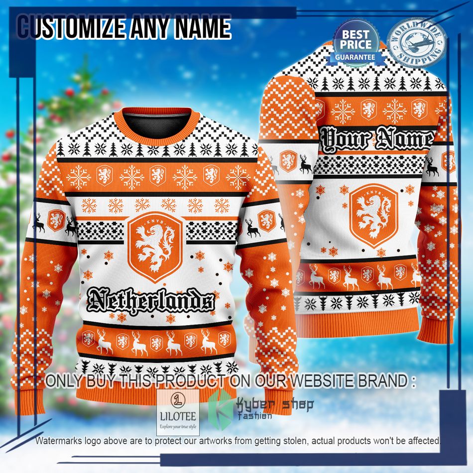 personalized netherlands football team custom ugly christmas sweater 1 4178