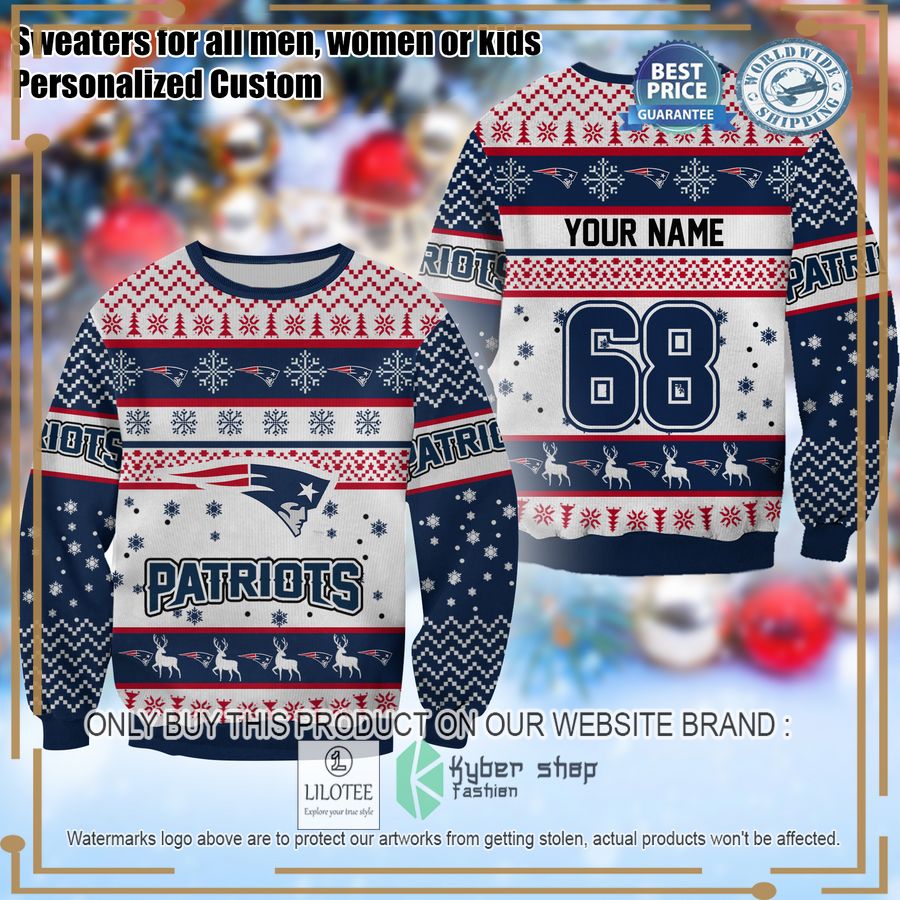 personalized new england patriots christmas sweater 1 26220