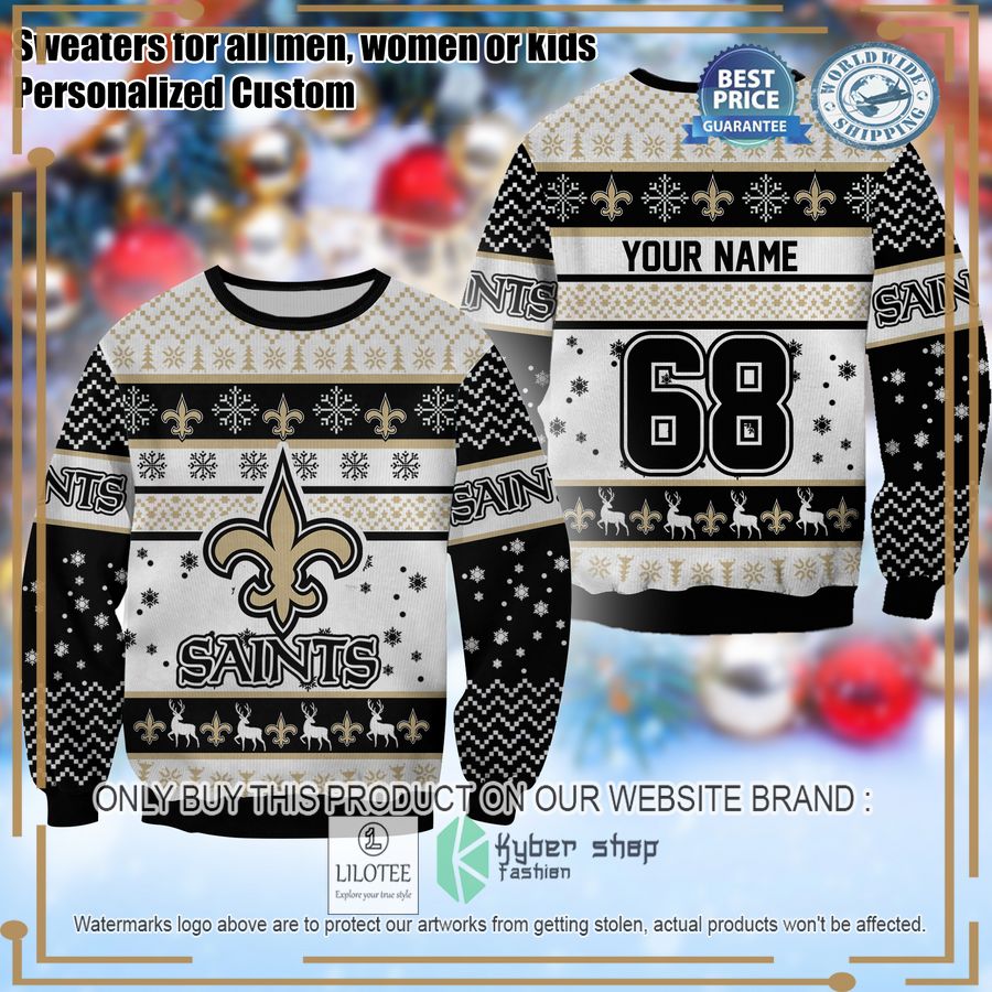 personalized new orleans saints christmas sweater 1 50815