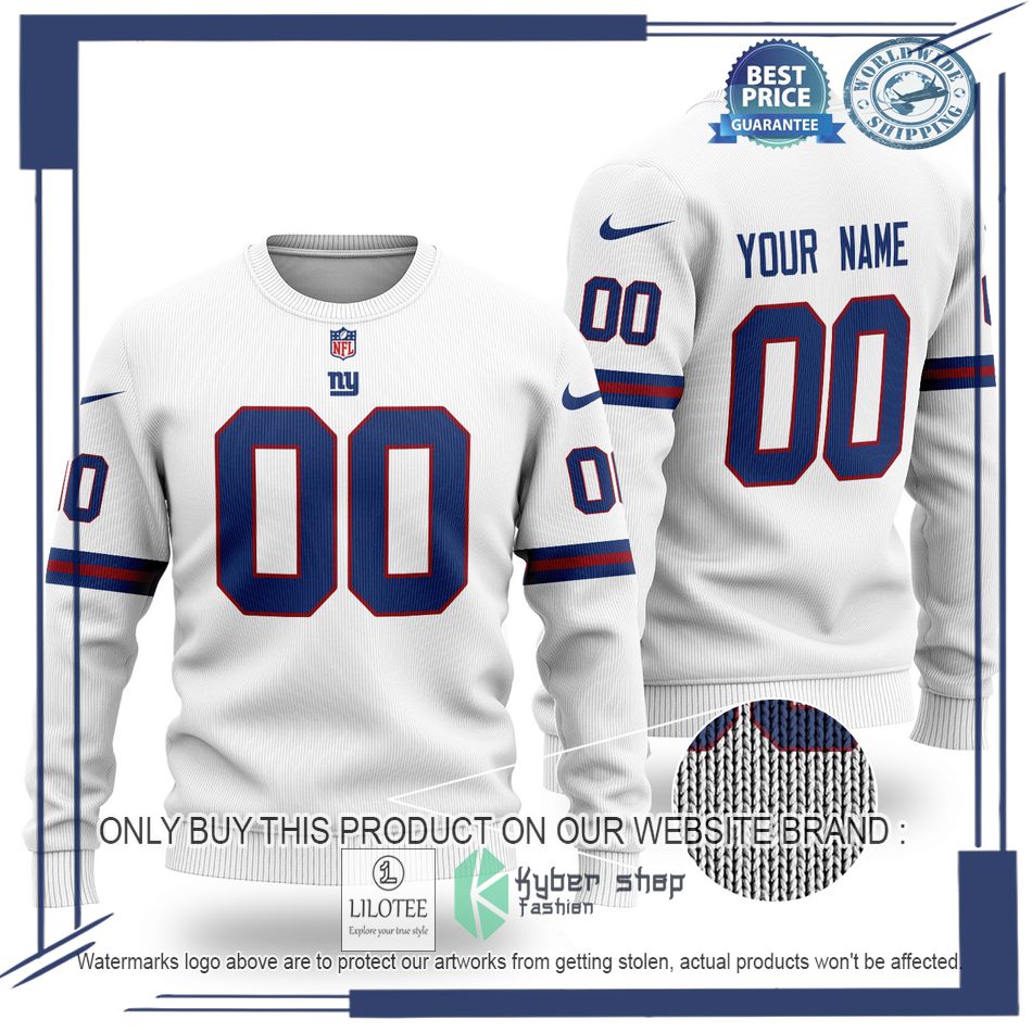 personalized new york giants nfl white wool sweater 1 63763