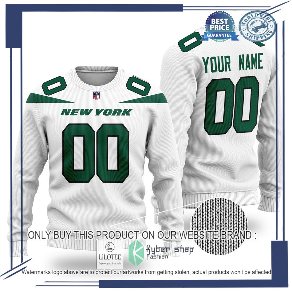 personalized new york jets nfl white wool sweater 1 33183