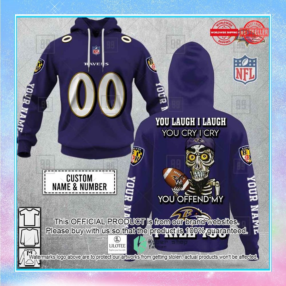 personalized nfl baltimore ravens you laugh jersey i laugh hoodie supergift99 1 28