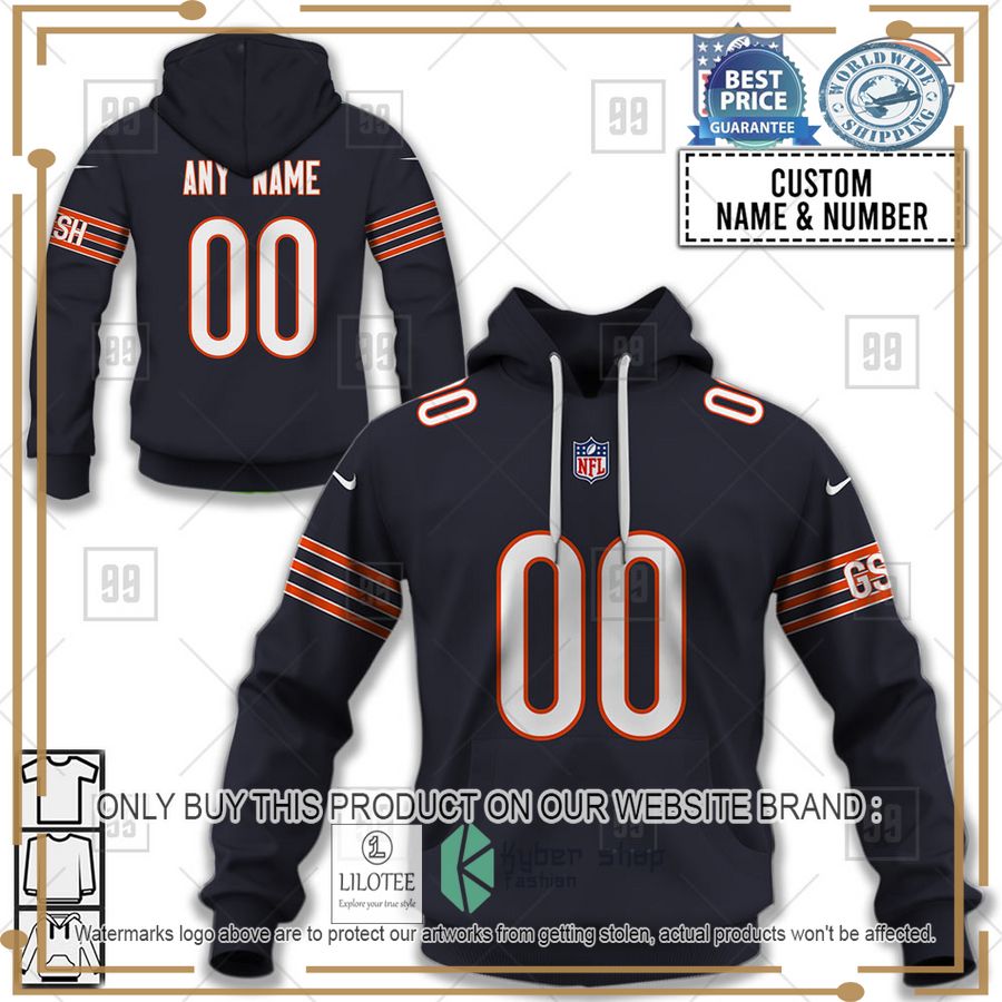 personalized nfl chicago bears home jersey shirt hoodie 1 24741