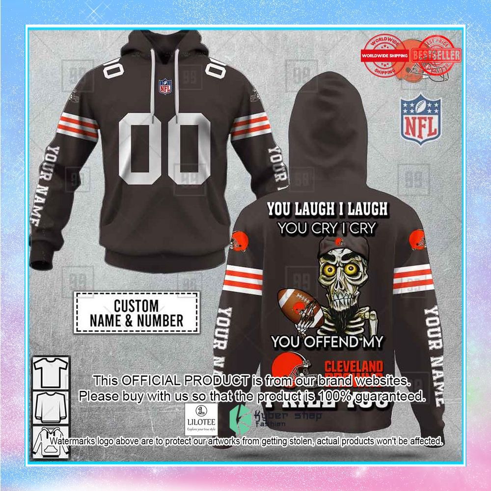 personalized nfl cleveland browns you laugh i laugh achmed shirt hoodie 1 444
