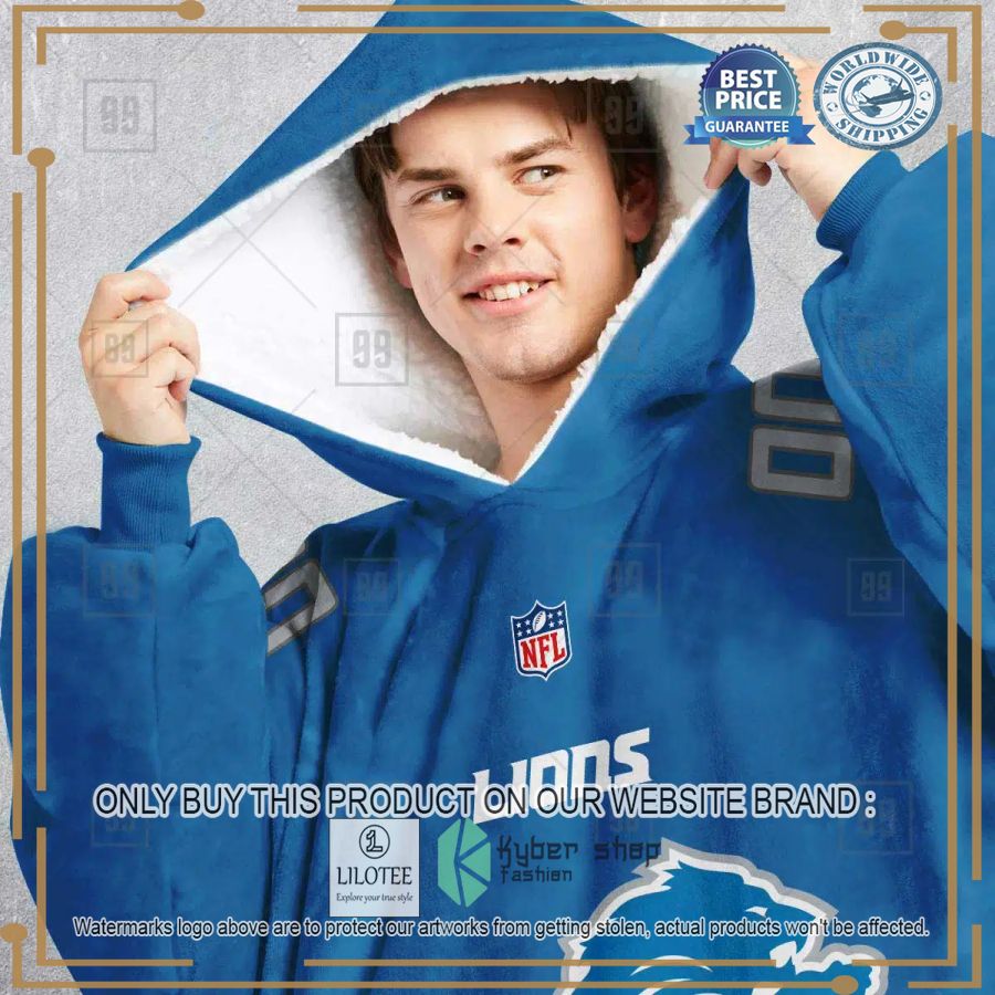 personalized nfl detroit lions oodie blanket hoodie 2 27859