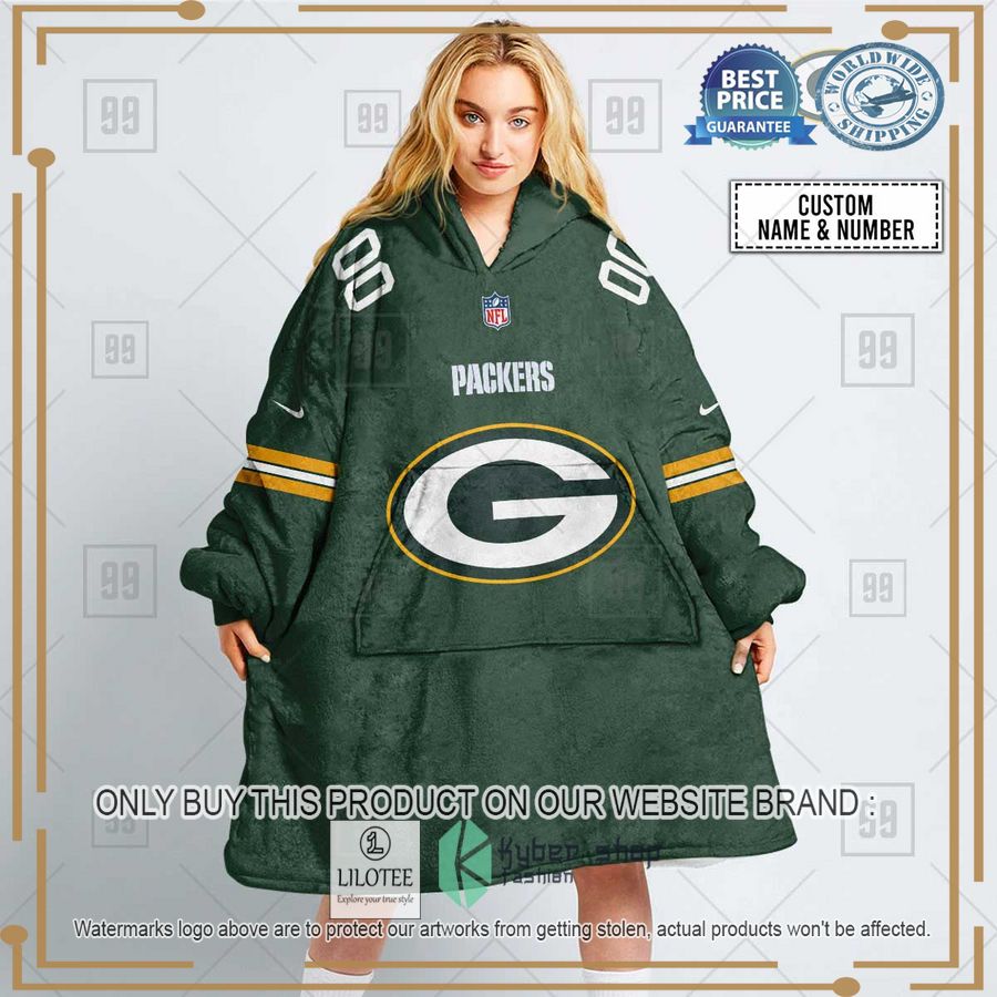 personalized nfl green bay packers oodie blanket hoodie 1 3165