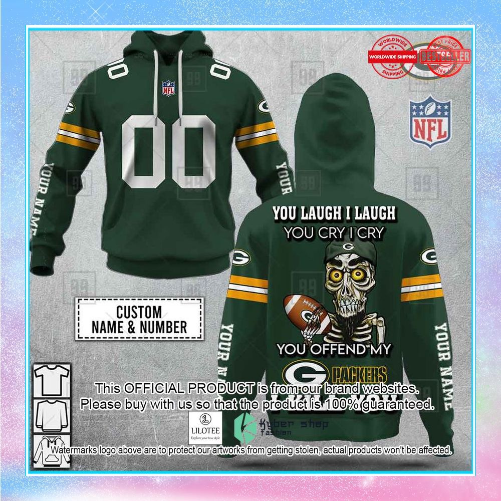 personalized nfl green bay packers you laugh i laugh achmed shirt hoodie 1 863