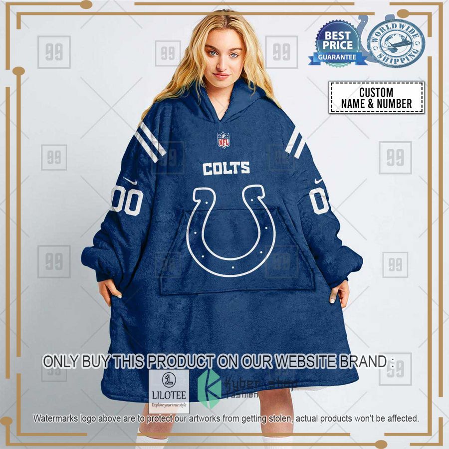 personalized nfl indianapolis colts oodie blanket hoodie 1 27383