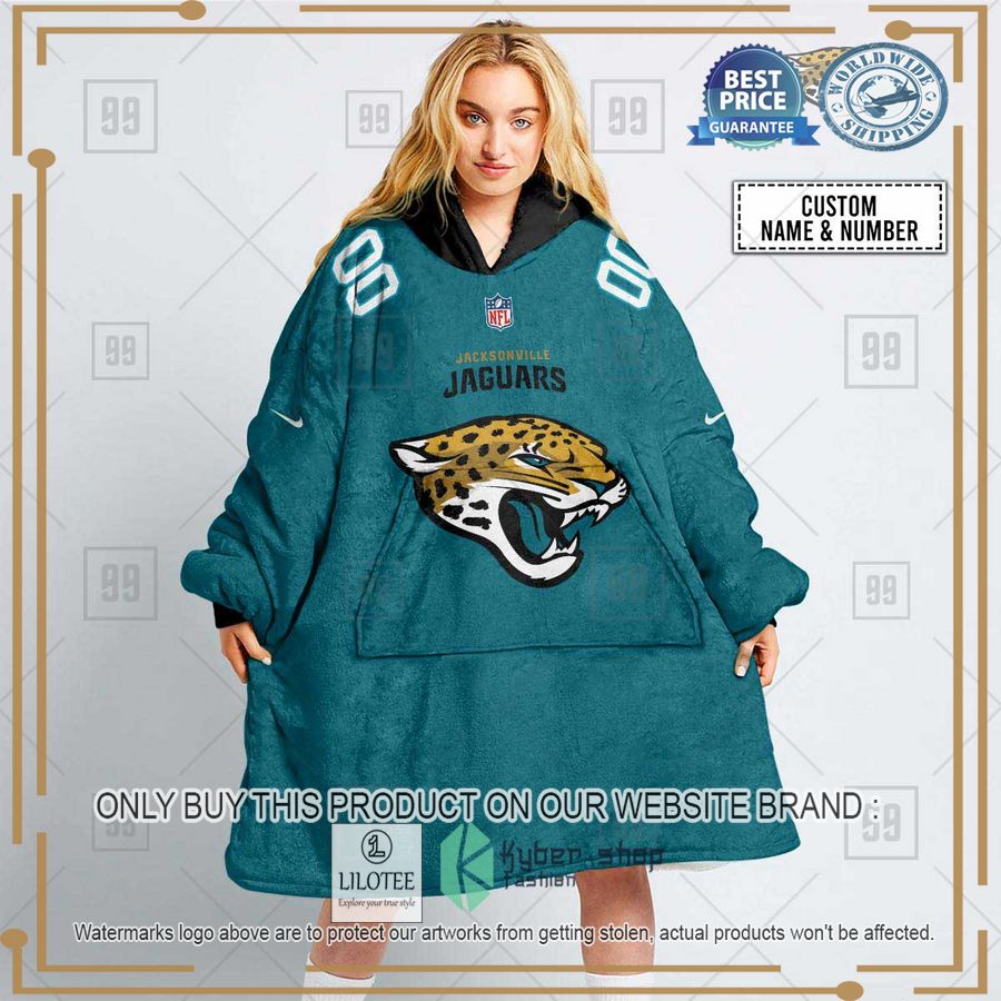 personalized nfl jacksonville jaguars oodie blanket hoodie 1 33347