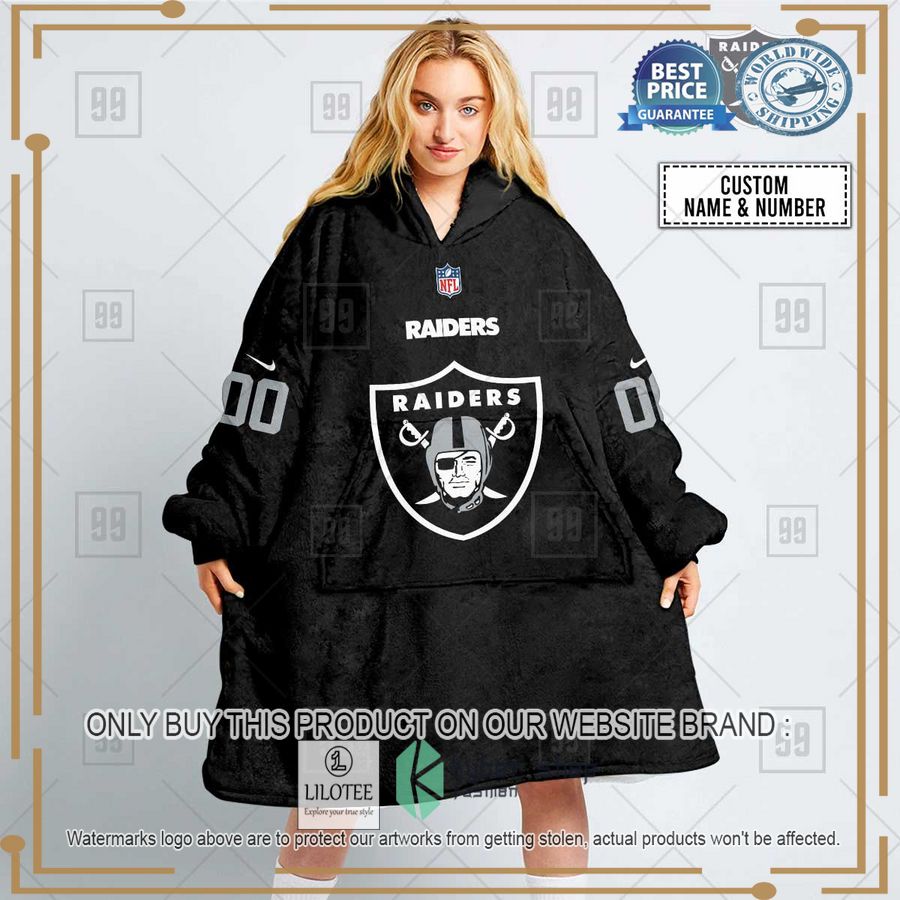 personalized nfl las vegas raiders oodie blanket hoodie 1 75335