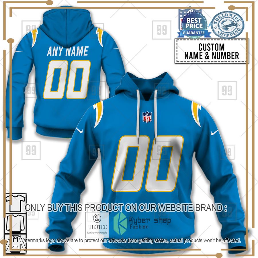 personalized nfl los angeles chargers home jersey shirt hoodie 1 86808