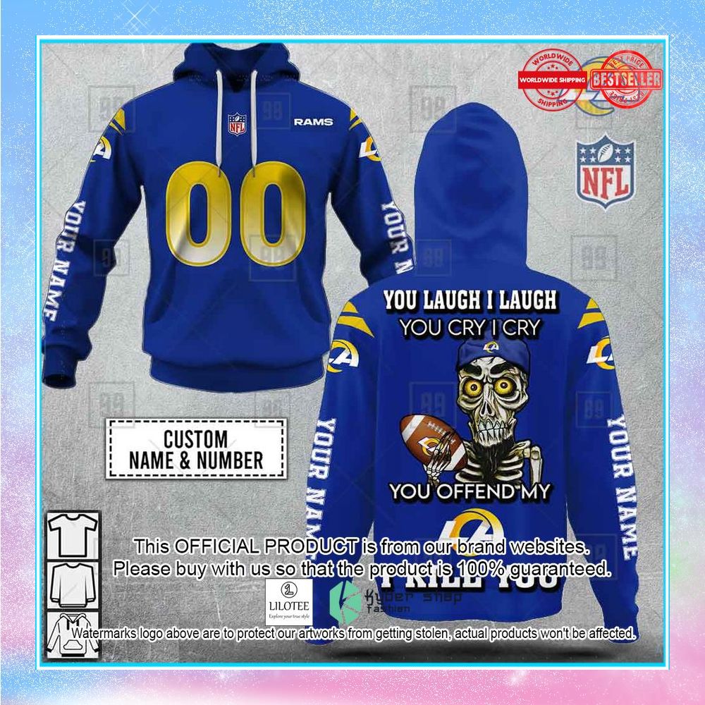 personalized nfl los angeles rams you laugh i laugh achmed shirt hoodie 1 323