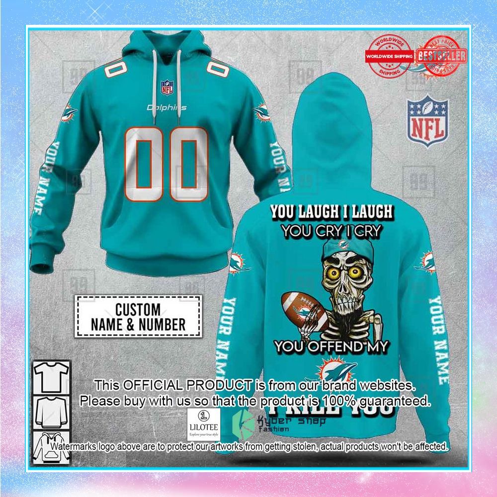 personalized nfl miami dolphins you laugh i laugh achmed shirt hoodie 1 400