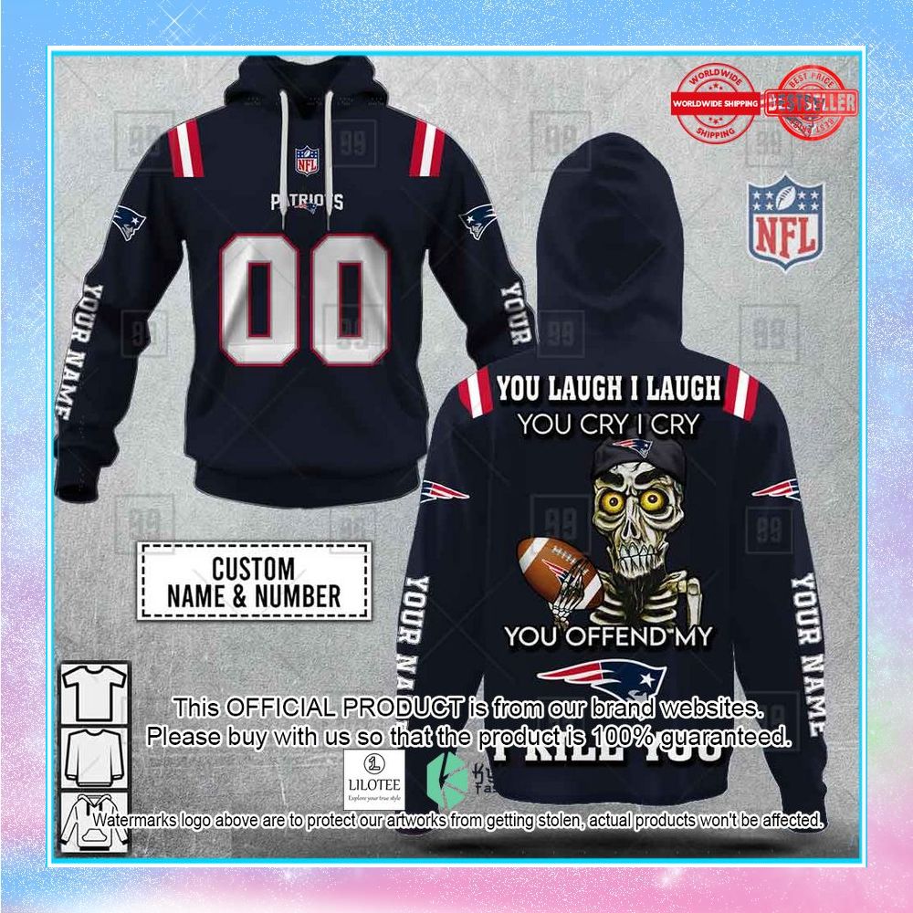 personalized nfl new england patriots you laugh i laugh achmed shirt hoodie 1 597