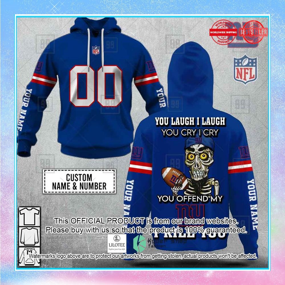 personalized nfl new york giants you laugh i laugh achmed shirt hoodie 1 511
