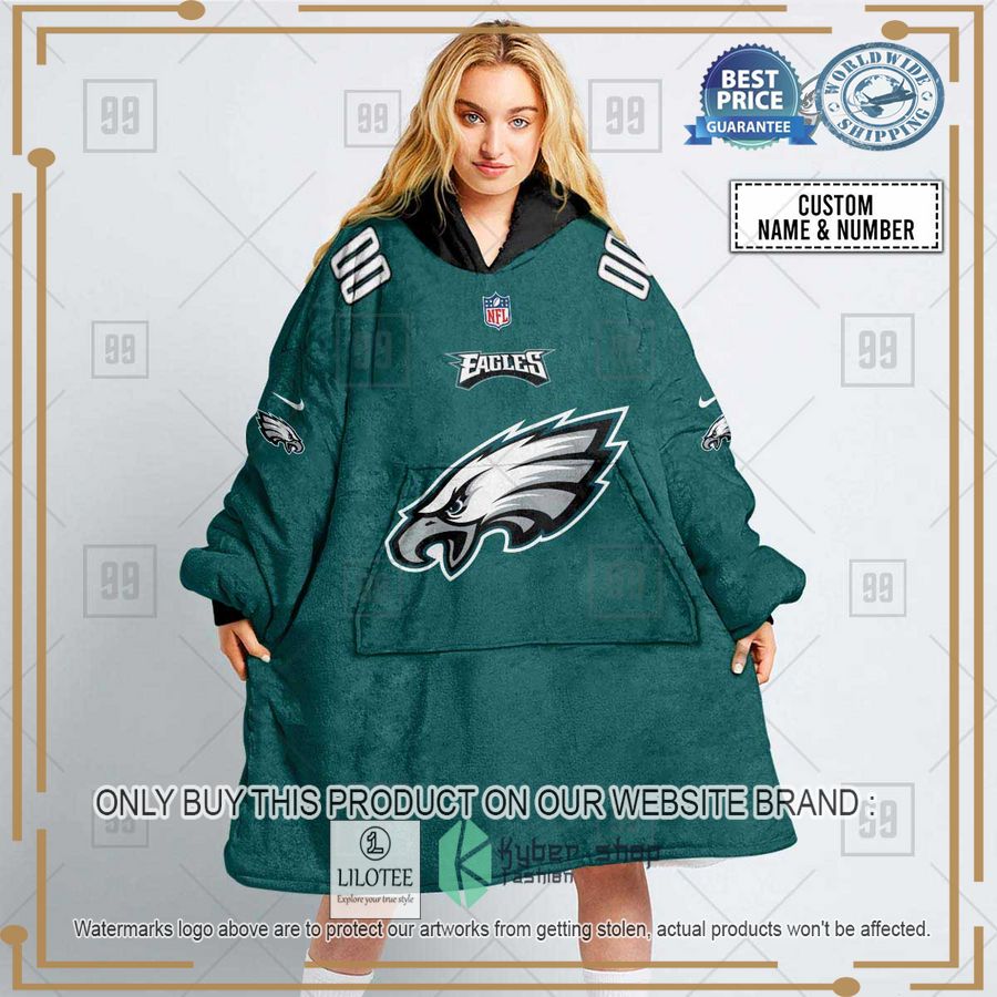 personalized nfl philadelphia eagles oodie blanket hoodie 1 90520