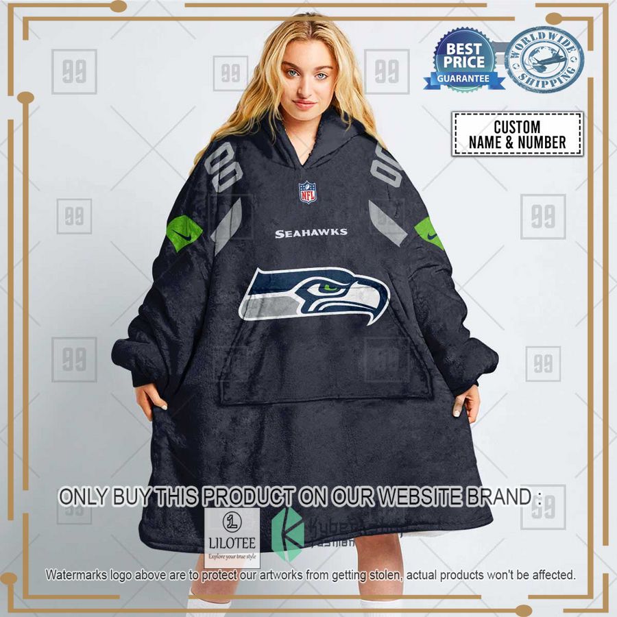personalized nfl seattle seahawks oodie blanket hoodie 1 14191